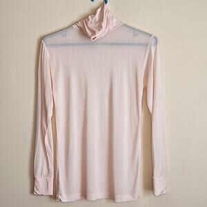 Winter Silks Turtleneck Base Layer, Pale Pink, Sz S, 100% Silk